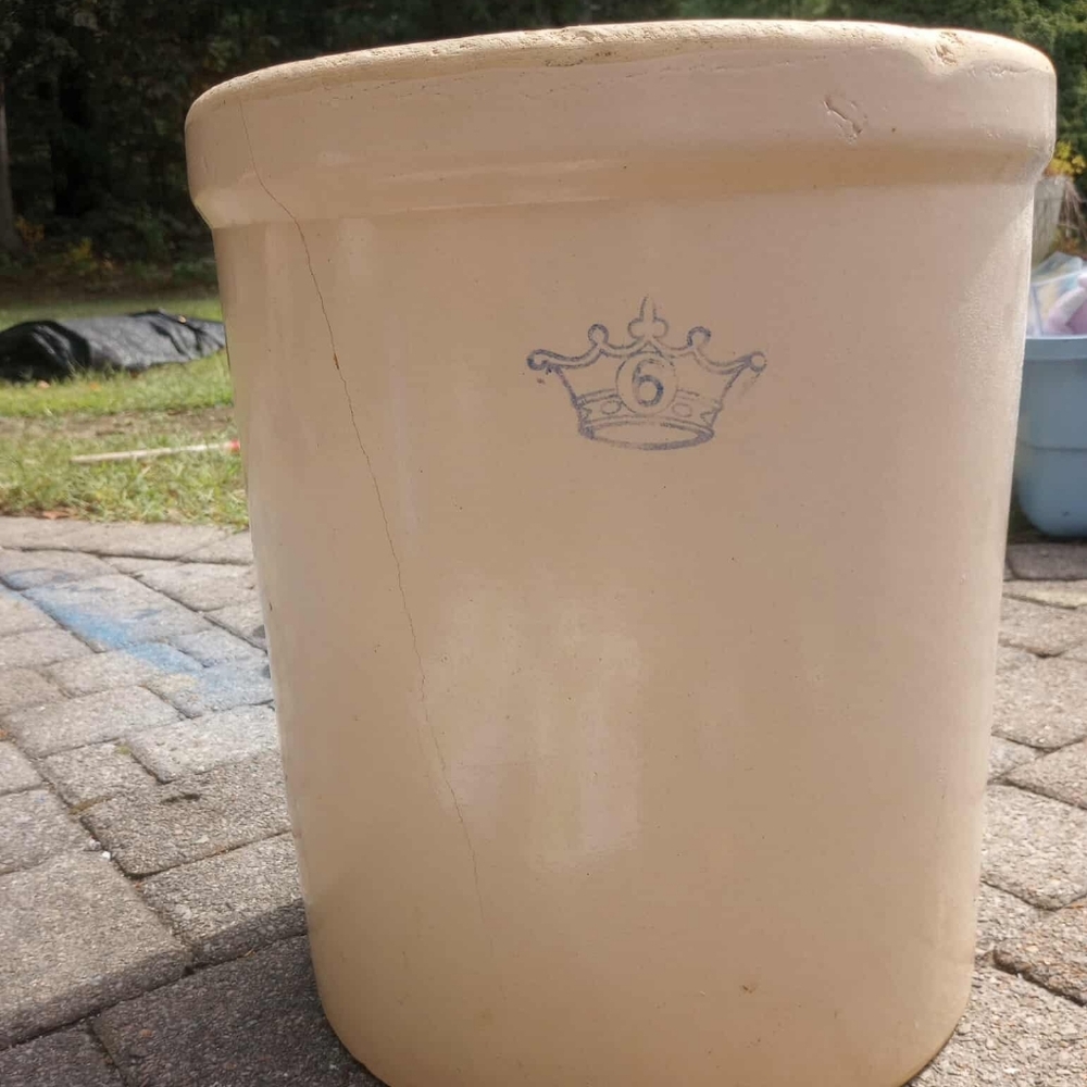 Vintage Cream Stoneware Sauerkraut Pot 65-70 Years Old